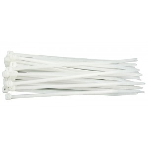 VOREL 73882 White Plastic Cable Ties 2.5 &times; 90 mm, 100 pcs