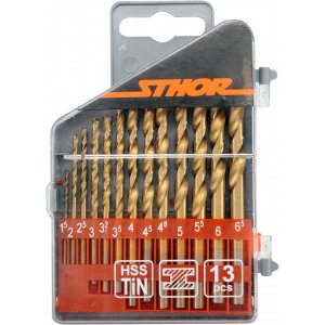 22300 HSS titaankattega metallipuuride komplekt 1,5–6,5 mm STHOR