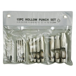 76700 PUNCH SET 15pcs 2-22mm VOREL