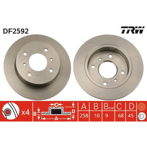 Тормозной диск TRW DF2592