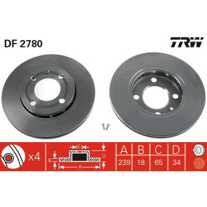 Тормозной диск TRW DF2780