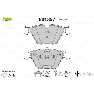 Комплект тормозных колодок, дисковый тормоз VALEO 601357