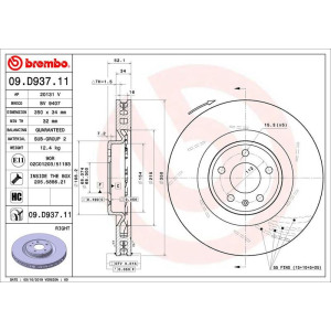 Jarrulevy BREMBO 09.D937.11
