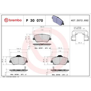 Jarrupala, levyjarru BREMBO P 30 070