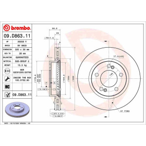 Тормозной диск BREMBO 09.D863.11