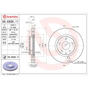 Brake Disc BREMBO 09.E836.11