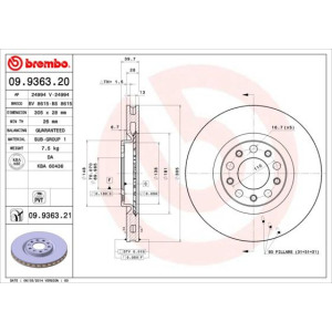 Brake Disc BREMBO 09.9363.21