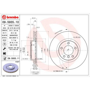 Jarrulevy BREMBO 09.5935.11