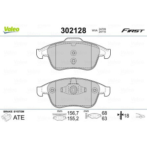 Brake Pad Set, disc brake VALEO 302128