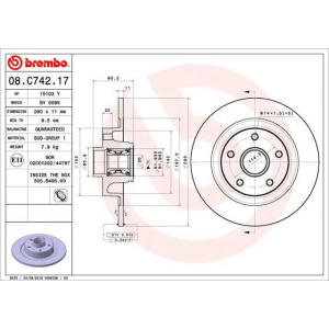 Jarrulevy BREMBO 08.C742.17
