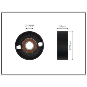 Tensioner Pulley, V-ribbed belt CAFFARO 342-00 SC
