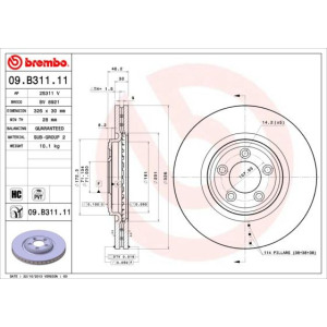 Тормозной диск BREMBO 09.B311.11