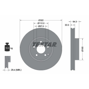 Brake Disc TEXTAR 92163505