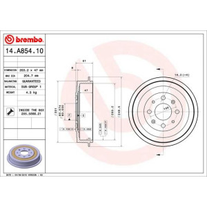 Jarrurumpu BREMBO 14.A854.10