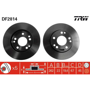 Тормозной диск TRW DF2814