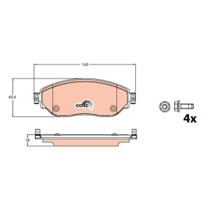 Brake Pad Set, disc brake TRW GDB2096