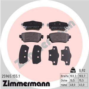 Комплект тормозных колодок, дисковый тормоз ZIMMERMANN 25965.155.1