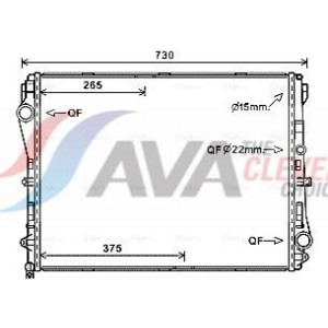 Radiator, engine cooling AVA QUALITY COOLING MS2667