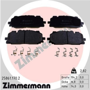 Комплект тормозных колодок, дисковый тормоз ZIMMERMANN 25861.170.2