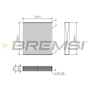 Filter, cabin air BREMSI FC2562A