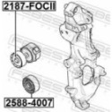 Tensioner Pulley, V-ribbed belt FEBEST 2187-FOCII