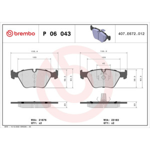 Piduriklotsi komplekt,ketaspidur BREMBO P 06 043X
