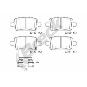 Brake Pad Set, disc brake BRECK 22129 00 704 00