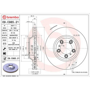Тормозной диск BREMBO 09.C985.21