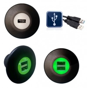 10-30V USB laadija pistik 5V 2A rohelise valgustusega