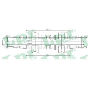 Cable Pull, parking brake LPR C0542B