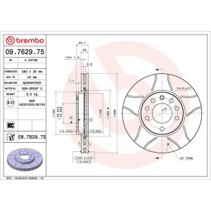 Jarrulevy BREMBO 09.7629.75