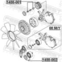 Deflection/Guide Pulley, V-ribbed belt FEBEST 1488-002