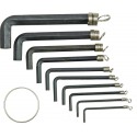 TOYA 56380 kuusiokoloavainsarja 8 kpl 2–10 mm