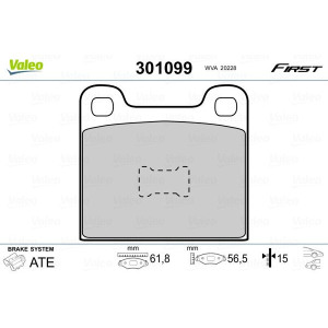 Brake Pad Set, disc brake VALEO 301099