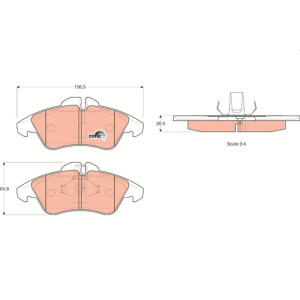 Brake Pad Set, disc brake TRW GDB1220