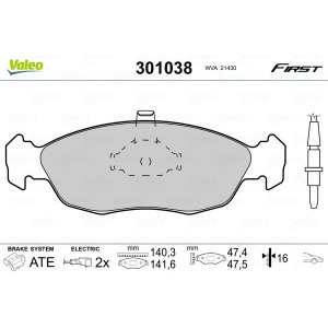 Piduriklotsi komplekt,ketaspidur VALEO 301038
