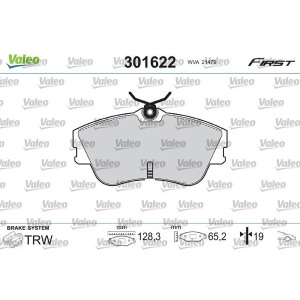 Brake Pad Set, disc brake VALEO 301622