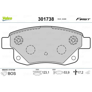 Piduriklotsi komplekt,ketaspidur VALEO 301738