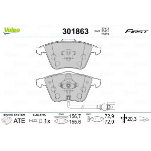 Brake Pad Set, disc brake VALEO 301863
