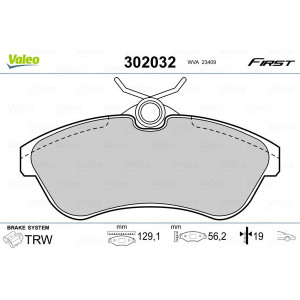 Brake Pad Set, disc brake VALEO 302032
