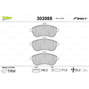 Brake Pad Set, disc brake VALEO 302088