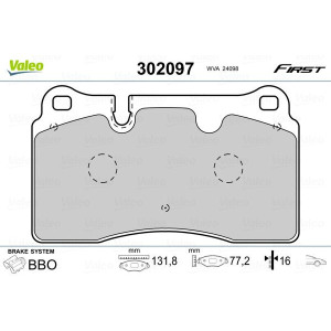 Brake Pad Set, disc brake VALEO 302097