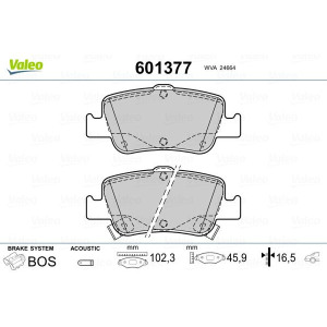 Piduriklotsi komplekt,ketaspidur VALEO 601377