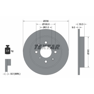 Brake Disc TEXTAR 92204000