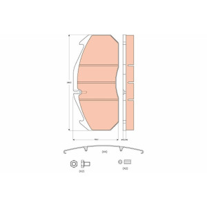 Piduriklotsi komplekt,ketaspidur TRW GDB5065