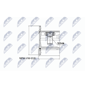 Шарнирный комплект, приводной вал NTY NPW-VW-018