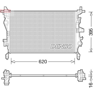Radiaator,mootorijahutus DENSO DRM06036