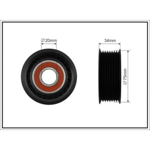 Tensioner Pulley, V-ribbed belt CAFFARO 500121