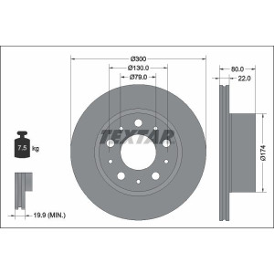 Brake Disc TEXTAR 92345003