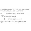YT-38561 Komplekt tööriistad 3/8" 22tk. XS YATO